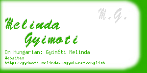 melinda gyimoti business card